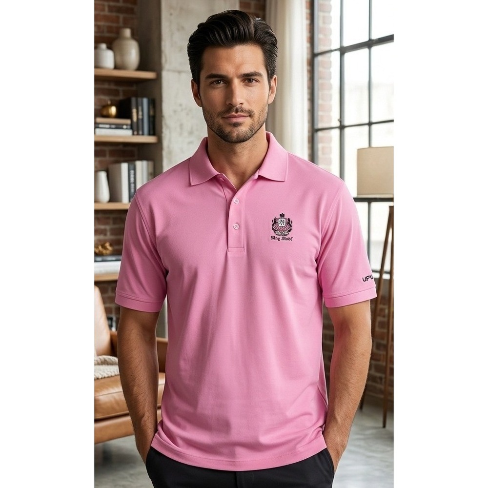 La Mode Polo Golf Polo Shirt Men XXL Pink Pima Cotton Wake Forest Deacons Preppy